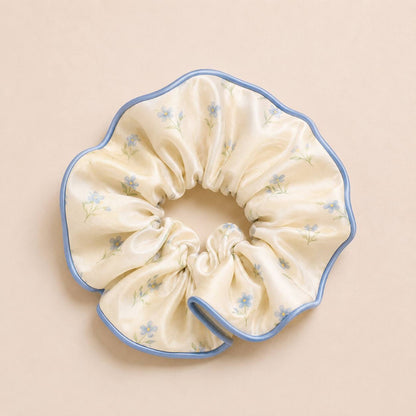 Cottage Sky Bloom Silk Scrunchie