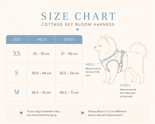 Cottage Sky Bloom Harness & Multi-Way Leash